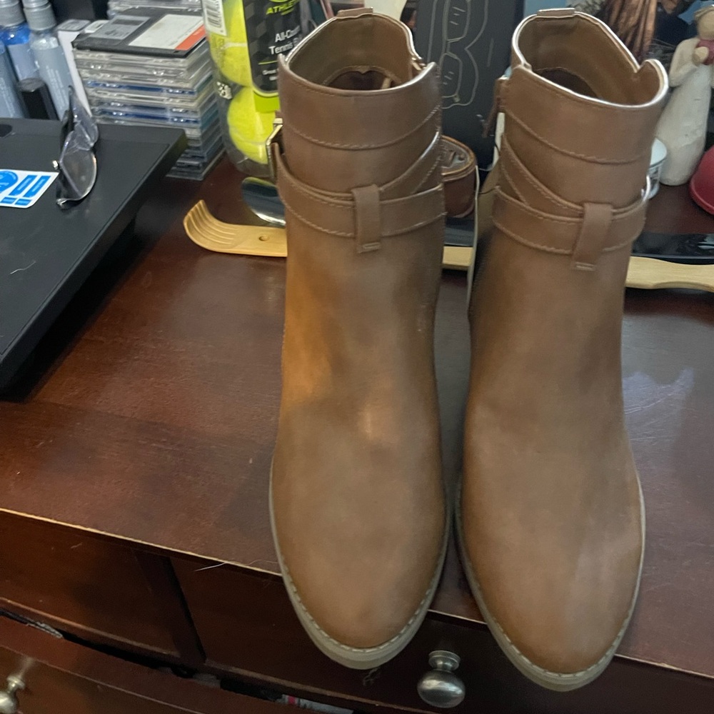Express Tan Ankle Booties